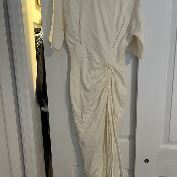 ANJUM KHAN Ivy Ruched Drape Dress Midi - Picture 4 of 5